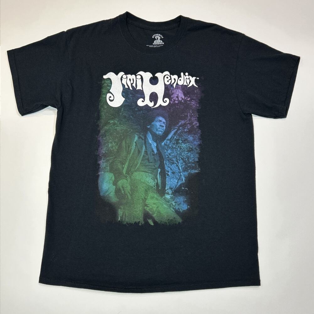 Jimi Hendrix Shirt Mens Size Large Black Rock Music Band Tee 60s